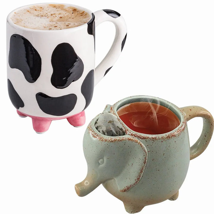 Tazza in ceramica per mucche con piedini antiscivolo