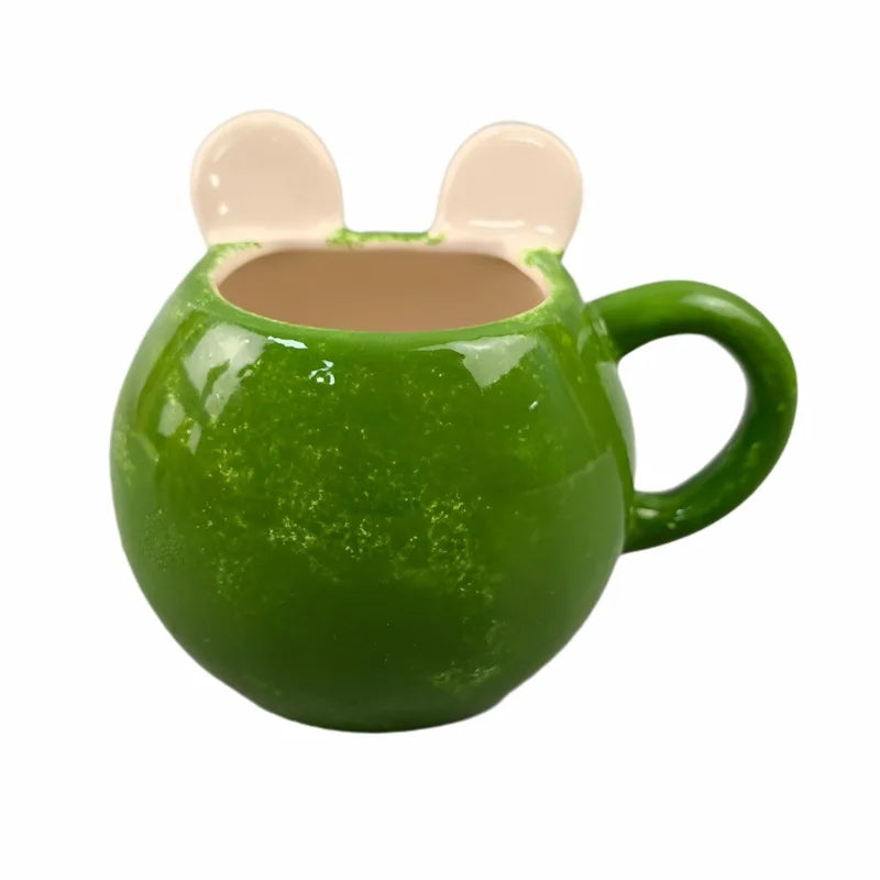 Divertente tazza di rana verde tazza di ceramica