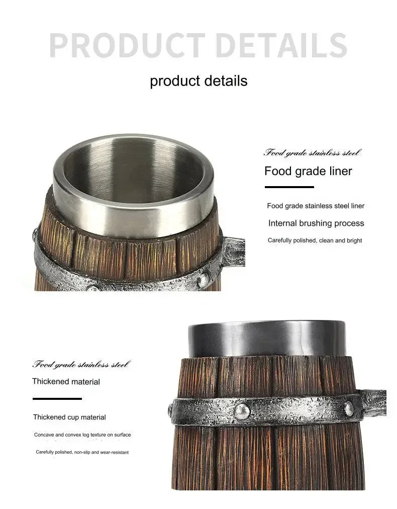 Bicchiere isolato progettato con canna di legno, tazza da viaggio in acciaio inossidabile da 20 once per birra, caffè e bevande fredde