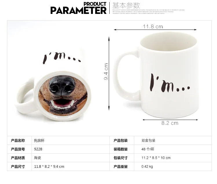 Tazza con naso di maiale in ceramica