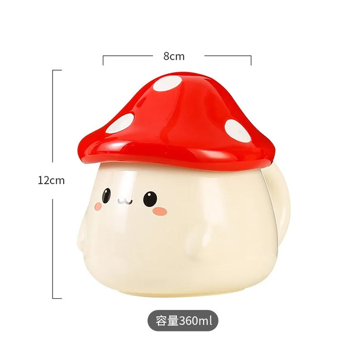 Tazza in ceramica a fungo con coperchio