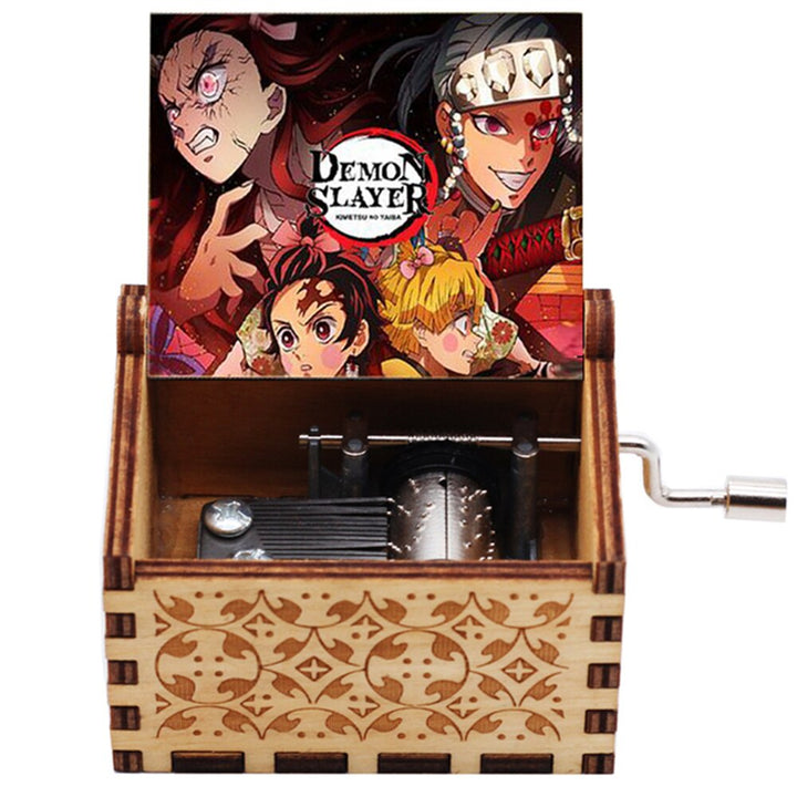 Carillon a manovella in legno inciso Buon compleanno Anime Demon Slayer Tu sei il mio sole Volami sulla luna Regali per la moglie - Gufetto Brand 