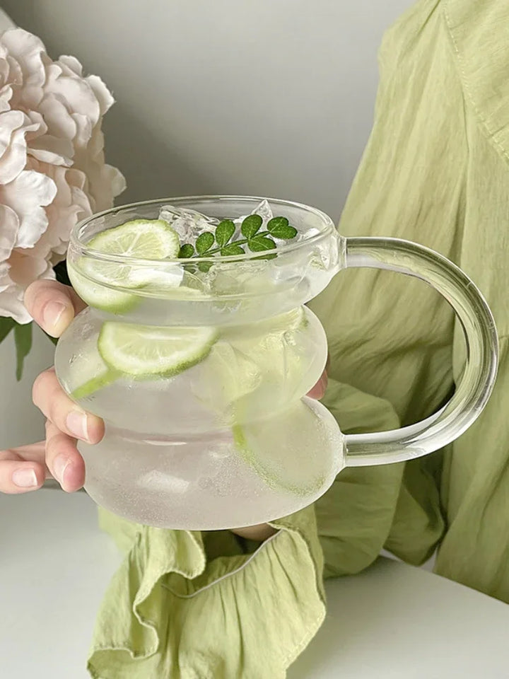 Tazza da caffè creativa tazza di vetro resistente al calore con manico