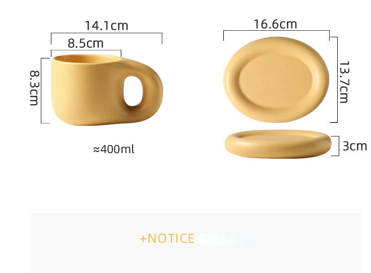Tazza paffuta fatta a mano grassa da 400ml