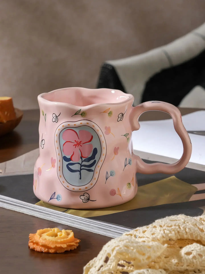 Tazza in ceramica Fiore fatto a mano