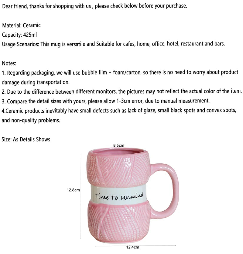 Tazza regalo con motivo creativo lavorato a maglia da 425 ml