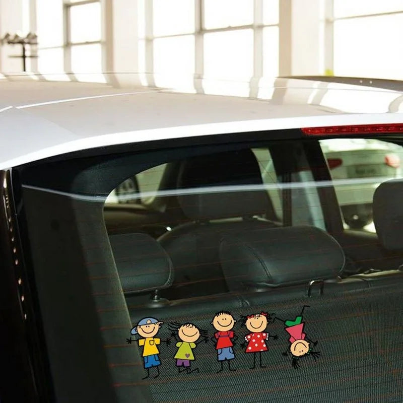 Happy Family Car Sticker Children Play Decals Car Body Styling Cartoon Vinyl Decal Funny Decoration Auto Stickers Accessories - Gufetto Brand 