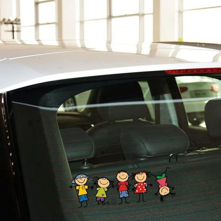 Happy Family Car Sticker Children Play Decals Car Body Styling Cartoon Vinyl Decal Funny Decoration Auto Stickers Accessories - Gufetto Brand 