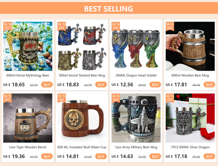 600ml Lord Rings Spada Tazza resina di acciaio inossidabile Grande capacità