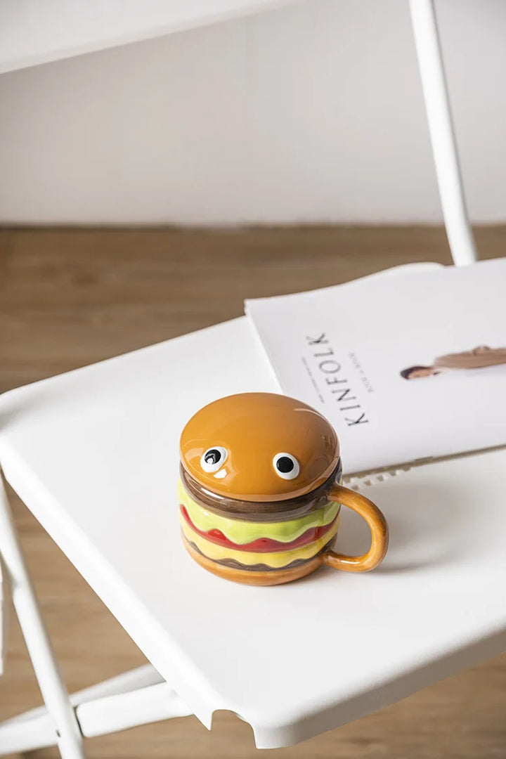 Tazze da caffè da 300 ml forma di hamburger con coperchio