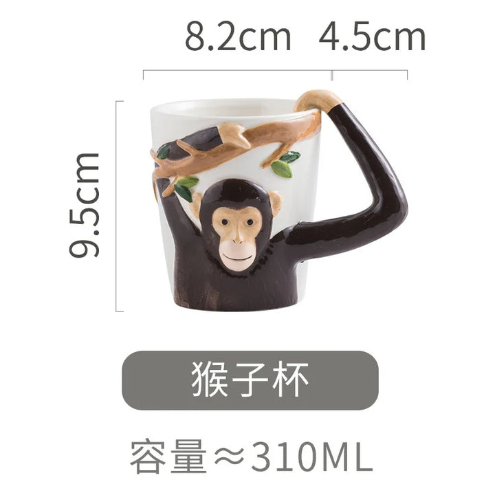 Divertente tazza colorata Gibbon Underglaze
