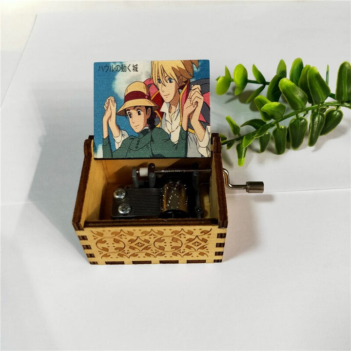 Carillon a manovella in legno inciso Buon compleanno Anime Demon Slayer Tu sei il mio sole Volami sulla luna Regali per la moglie - Gufetto Brand 
