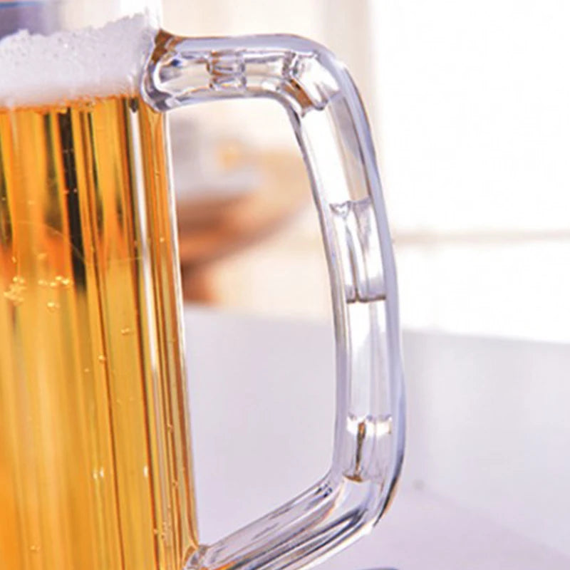 Boccale di birra trasparente da 500 ml in plastica infrangibile