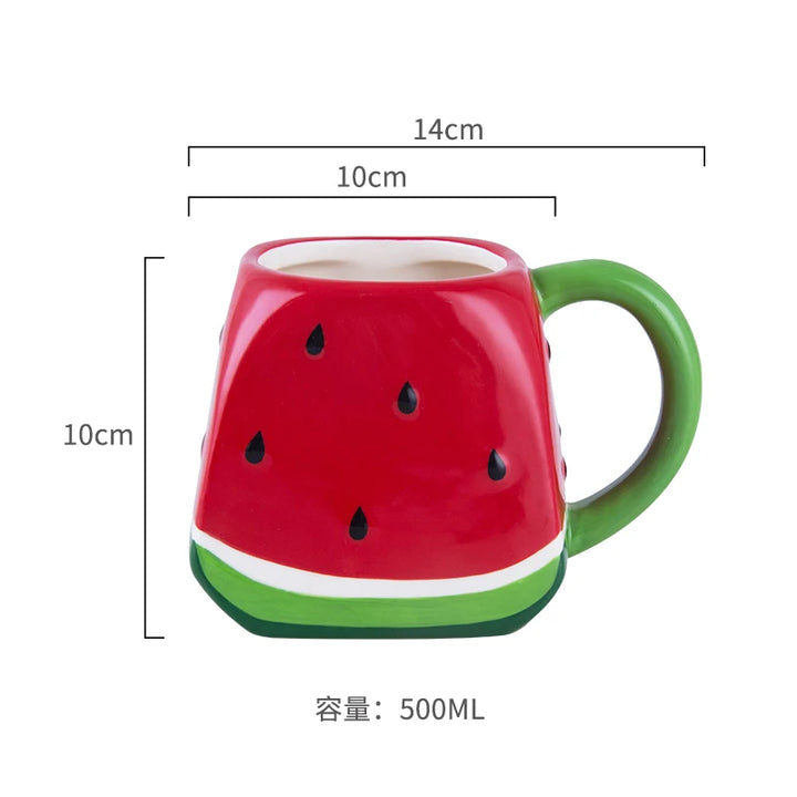 Tazza creativa con anguria rossa