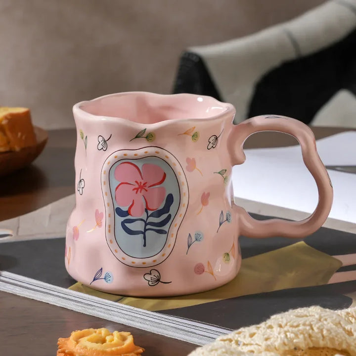 Tazza in ceramica Fiore fatto a mano