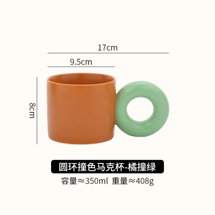 Tazza da 350 ml con manico rotondo grande