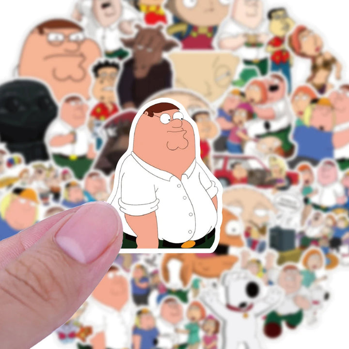 10/30/50/100pcs Cartoon Family Guy Stickers Decals DIY DIY Laptop Skateboard Phone Case Waterproof Vinyl Cute Kids Sticker Toys - Gufetto Brand 