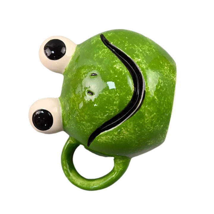 Divertente tazza di rana verde tazza di ceramica