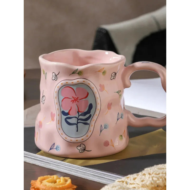 Tazza in ceramica Fiore fatto a mano