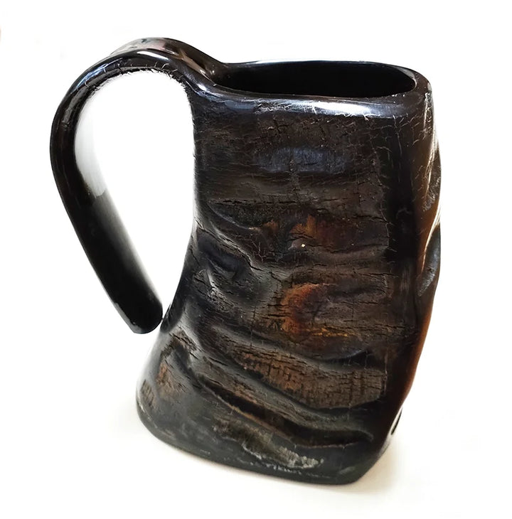 Calda tazza in corno vichingo con manico in corno
