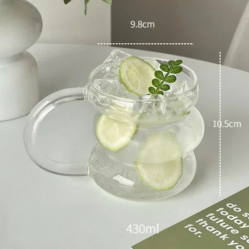Tazza da caffè creativa tazza di vetro resistente al calore con manico
