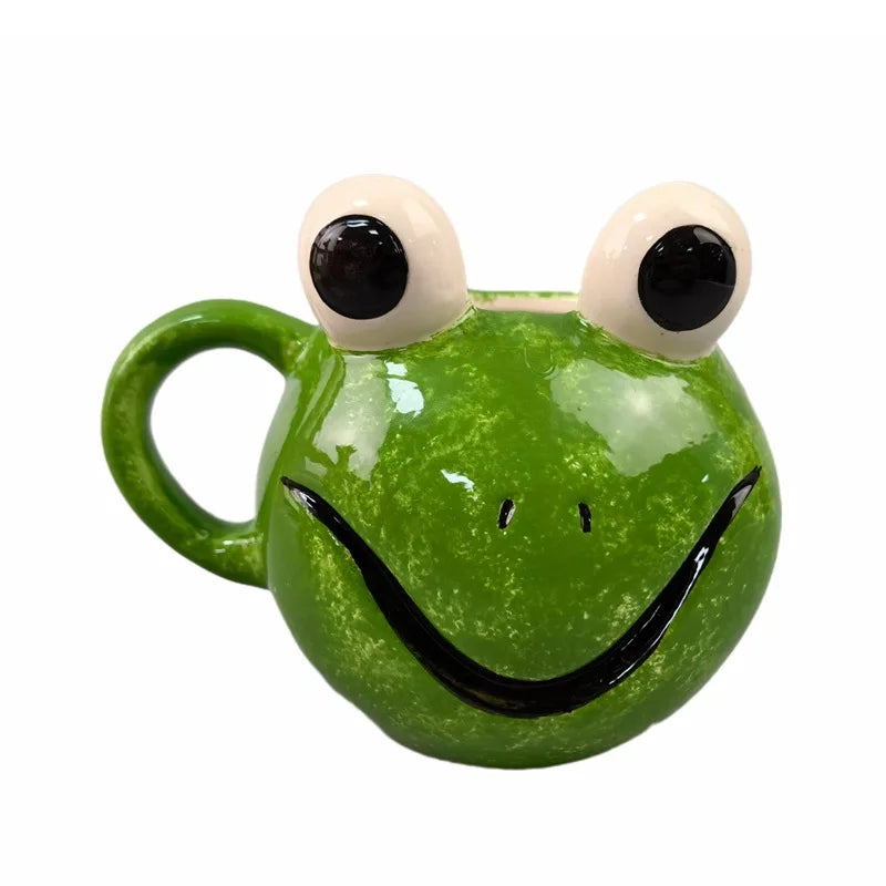 Divertente tazza di rana verde tazza di ceramica