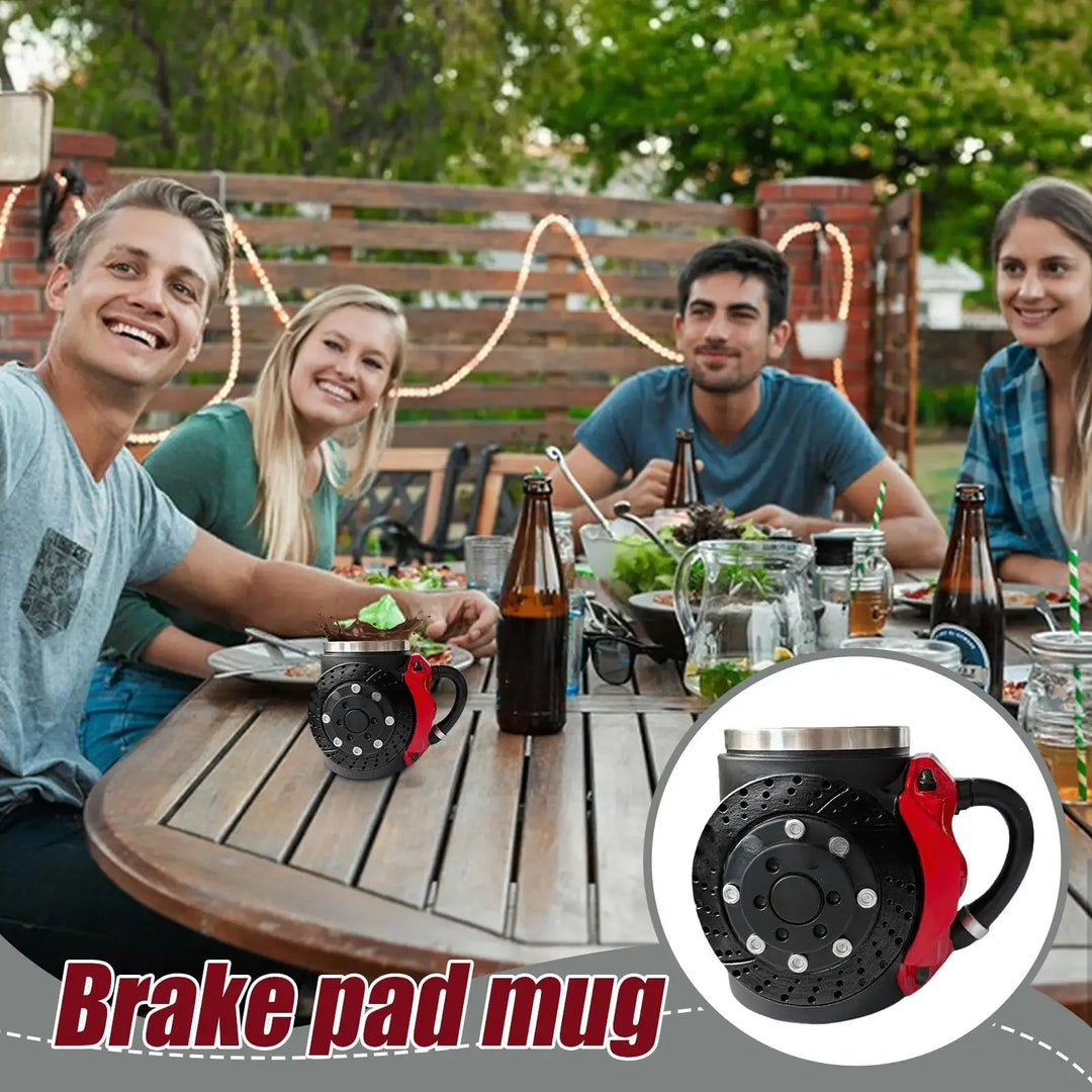 Tazza ergonomica dal design divertente con pastiglie freno con manico