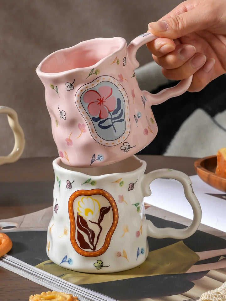 Tazza in ceramica Fiore fatto a mano