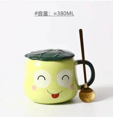 Divertente tazza di rana verde tazza di ceramica