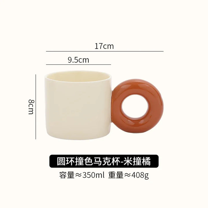 Tazza da 350 ml con manico rotondo grande