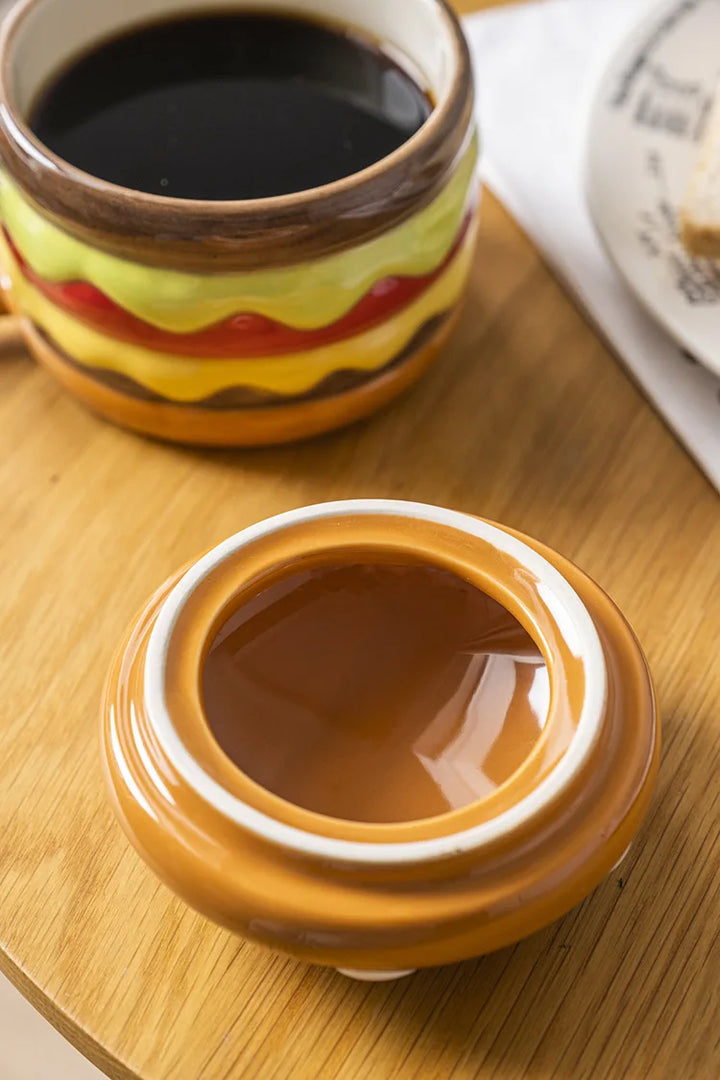 Tazze da caffè da 300 ml forma di hamburger con coperchio