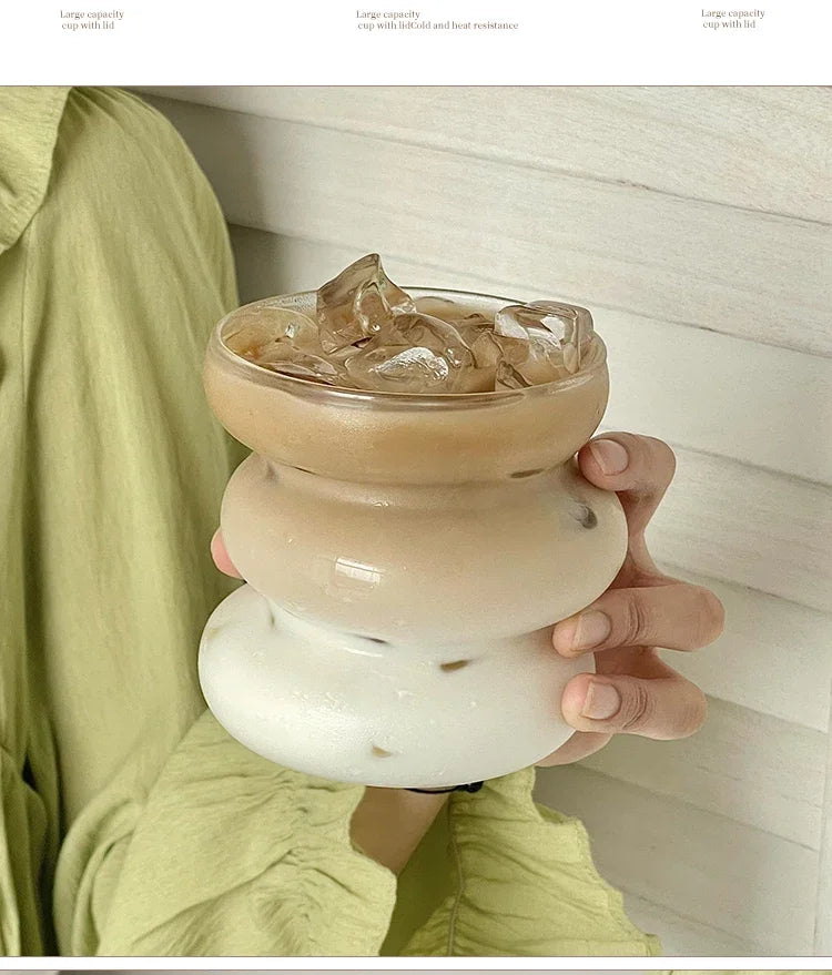 Tazza da caffè creativa tazza di vetro resistente al calore con manico