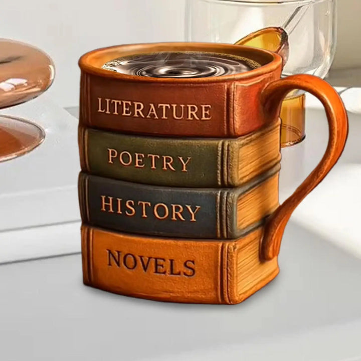 Divertente tazza da tè caldo Tazze da vino in resina con design a libro