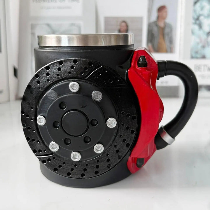 Tazza ergonomica dal design divertente con pastiglie freno con manico