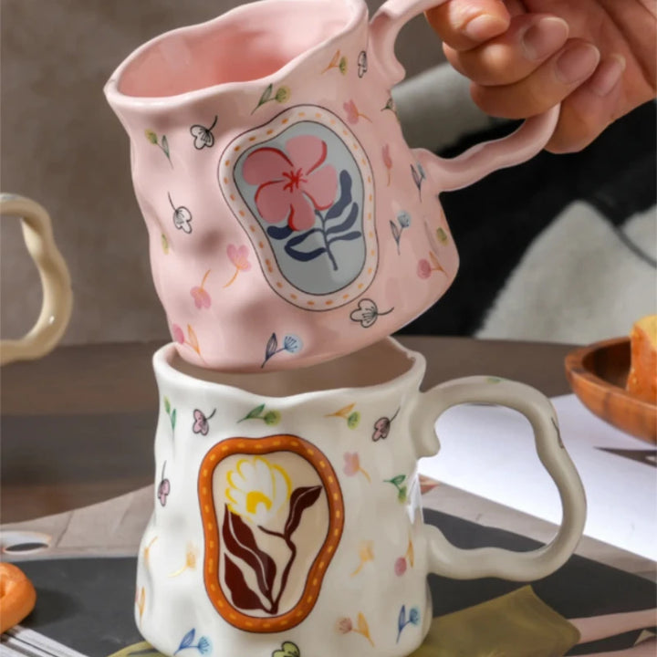 Tazza in ceramica Fiore fatto a mano