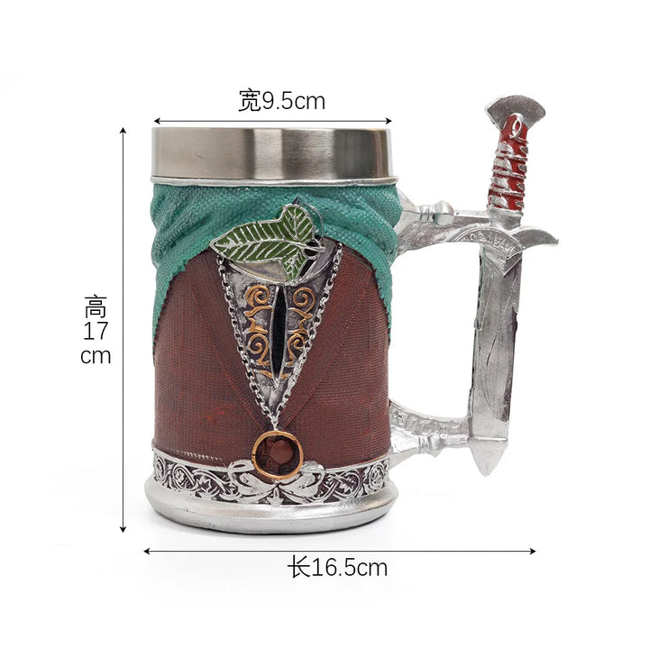 600ml Lord Rings Spada Tazza resina di acciaio inossidabile Grande capacità