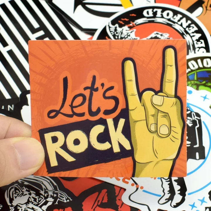 100 PCS Retro Rock Band Stickers Music Graffiti Waterproof Decal Sticker to DIY Guitar Bass Laptop Suitcase Skateboard Car Motor - Gufetto Brand 
