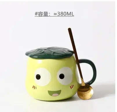Divertente tazza di rana verde tazza di ceramica