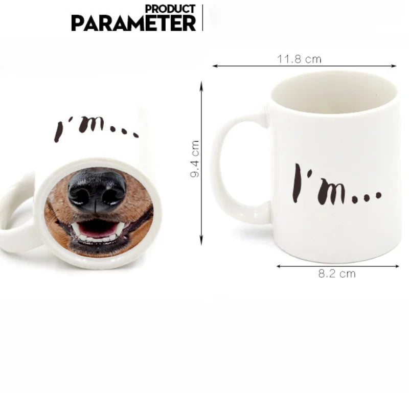 Tazza con naso di maiale in ceramica