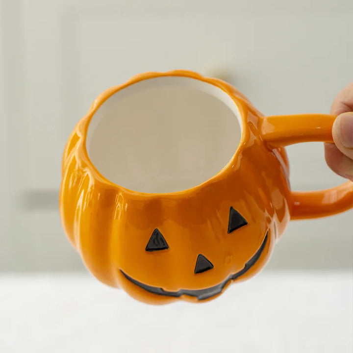 Divertenti tazza in ceramica Zucca con coperchio