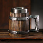 Bicchiere isolato progettato con canna di legno, tazza da viaggio in acciaio inossidabile da 20 once per birra, caffè e bevande fredde