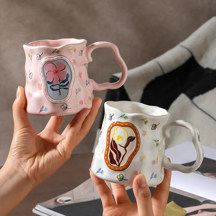 Tazza in ceramica Fiore fatto a mano