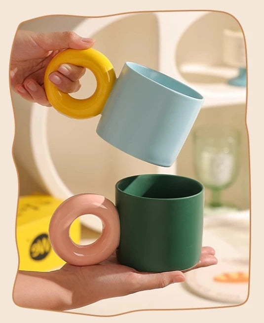 Tazza da 350 ml con manico rotondo grande