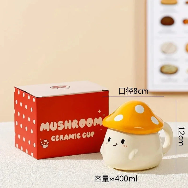 Tazza in ceramica a fungo con coperchio