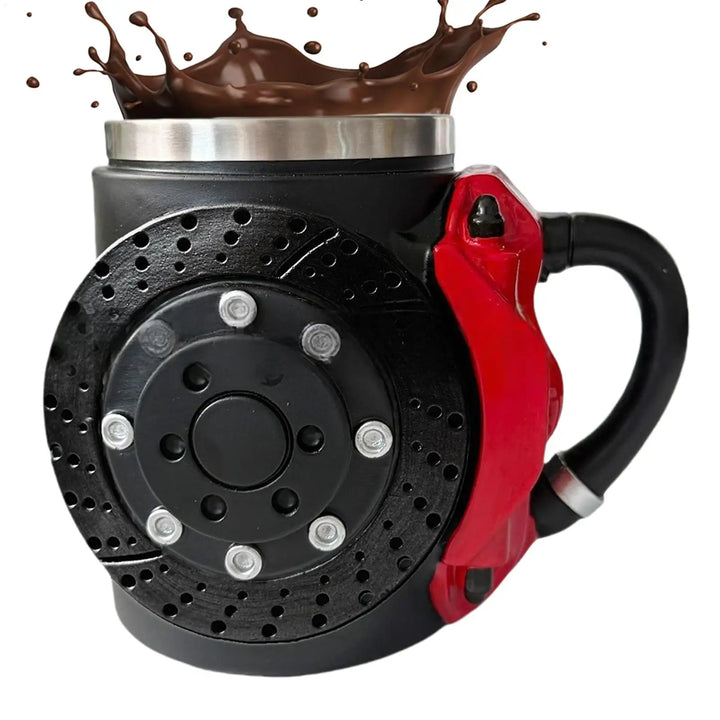 Tazza ergonomica dal design divertente con pastiglie freno con manico