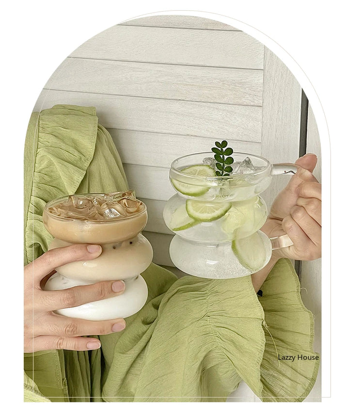 Tazza da caffè creativa tazza di vetro resistente al calore con manico
