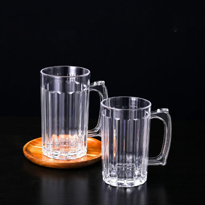 Boccale di birra trasparente da 500 ml in plastica infrangibile
