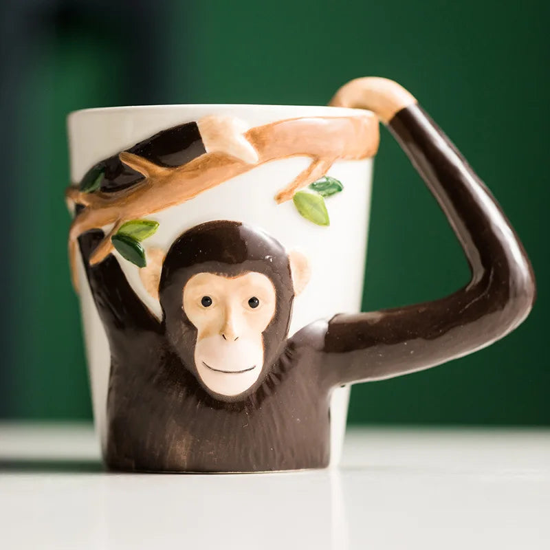 Divertente tazza colorata Gibbon Underglaze