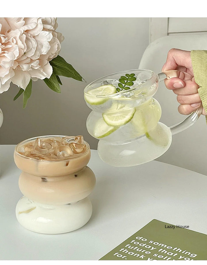 Tazza da caffè creativa tazza di vetro resistente al calore con manico