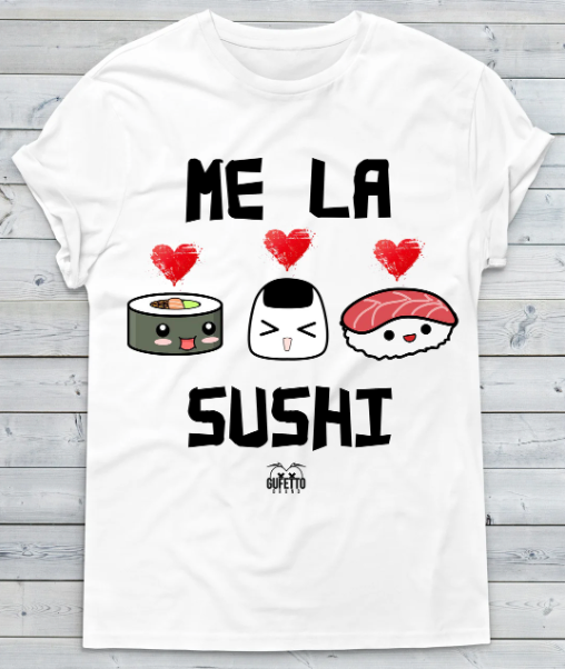 T-shirt Bianca Donna Me la Sushi Outlet - Gufetto Brand 